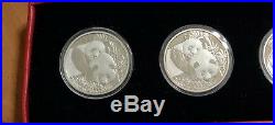 2012 China 1 Oz Silver Panda extremely rare 3 coin set Singapore