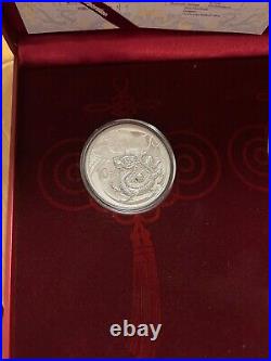 2012 China 2x 10 Yuan Year of the Dragon 2x 1 Oz. Silver coin. 999, special set