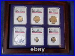 2012 China 5 Gold Panda 1 Silver, 6 Coins Set Ngc Ms 70 Early Release