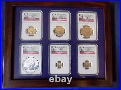 2012 China 5 Gold Panda 1 Silver, 6 Coins Set Ngc Ms 70 Early Release