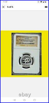 2012 China Issuance of Gold Panda, 2 Coin Set, G50Y & S3Y, NGC PF 70 Ultra Cameo