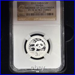 2012 China Issuance of Gold Panda, 2 Coin Set, G50Y & S3Y, NGC PF 70 Ultra Cameo