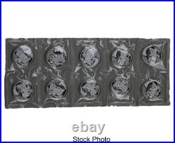 2012 China Singapore Inter. Coin Fair Panda 1 oz. 999 Silver Medal Sheet of 10