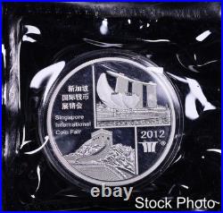 2012 China Singapore Inter. Coin Fair Panda 1 oz. 999 Silver Medal Sheet of 10