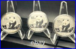 2012 Chinese Panda Silver Coins 1 oz BU? 3-Coin Collector Set