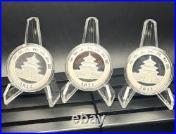 2012 Chinese Panda Silver Coins 1 oz BU? 3-Coin Collector Set