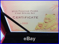 2012 Gold Panda Prestige Set First Strike Pcgs Ms70 6 Coin Set