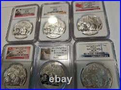 2013 (20) 1 oz. Silver Coins China Panda Set Cert. MS70 All Six Variations