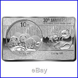 2013 3 Oz. Pure Silver Coin And Bar Set 30th Ann. Of The China Panda Coin