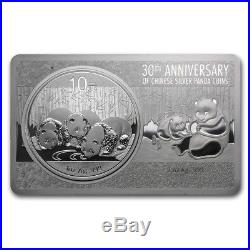 2013 3 oz 30th Anniversary China Panda Silver Bar and Coin Set Box COA