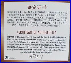 2013 China Panda Bar/Coin Set 3oz30th Anniversary COA+Box Rare Mint3000