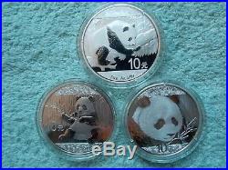 2013 to 2018 Chinese Silver Panda 10 Yuan BU (Set of 6 Coins)