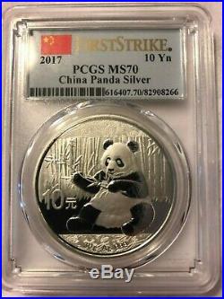 2014-2018 China Silver Panda 10 Yn, 1oz. 999 Fine Silver 4 Coin Set FDOI