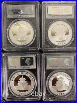 2014 China Panda Silver PCGS MS-70 FS Set of 20 with Case