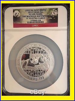 2014 China Smithsonian Gold&silver Panda 5 Coins Set Ngc Pf 70 Uc