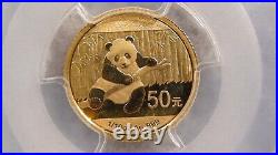 2014 Pcgs Ms70 Gold China Perfect 5 Coin Panda Set With Coa & Original Packaging