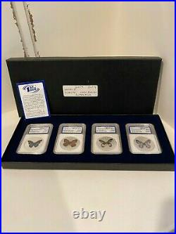 2014 chen baocai Series 3 butterfly coins set of 4 (1st day of issue)