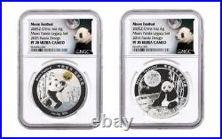 2015-2019 1-oz Silver Moon Festival Panda 5-pc Legacy Proof Set NGC PF70UC