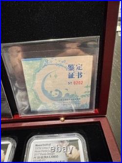 2015-2019 1-oz Silver Moon Festival Panda 5-pc Legacy Set NGC PF70 Ultra Cameo