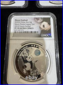 2015-2019 1-oz Silver Moon Festival Panda 5-pc Legacy Set NGC PF70 Ultra Cameo