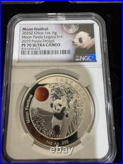 2015-2019 1-oz Silver Moon Festival Panda 5-pc Legacy Set NGC PF70 Ultra Cameo