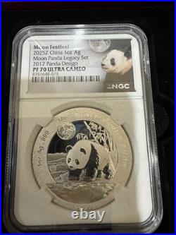 2015-2019 1-oz Silver Moon Festival Panda 5-pc Legacy Set NGC PF70 Ultra Cameo