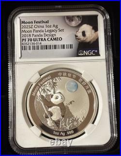2015-2019 Moon Festival Panda 5- Piece Legacy Proof Set NGC PF70UC Silver