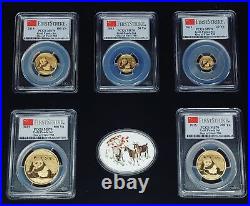 2015 China Gold Panda 6-Coin Prestige Set MS70 PCGS 1st Strike with Box COA 29516