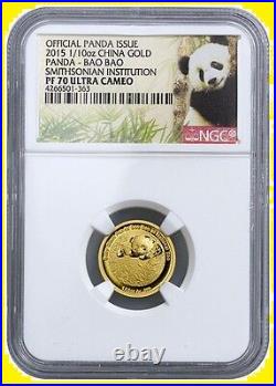 2015 China Smithsonian Gold&silver Panda 3 Coins Set Ngc Pf 70 Uc