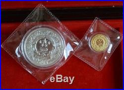 2015 China Year Of Goat Gold and Silver Coin Set With Original Box & COA