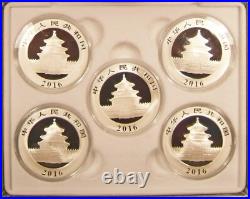 2016 10 Yuan SILVER PANDA Elements Earth, Fire, Water, Metal, Wood 5 Coin Set