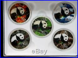2016 10 Yuan Silver Panda (5 Coin Set) Elements Earth Fire Water Metal Wood