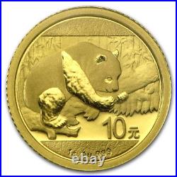 2016 China Gold Panda 5-Coin Set (30g, 15g, 8g, 3g, 1g) Sealed BU Complete Set