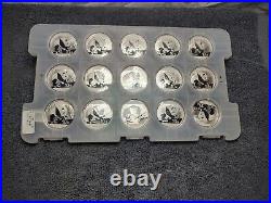 2016 Chinese Silver Panda 15 Count Proof 999 Fine 10 Yuan 30g Coin Set