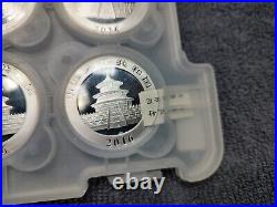 2016 Chinese Silver Panda 15 Count Proof 999 Fine 10 Yuan 30g Coin Set