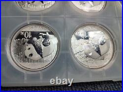 2016 Chinese Silver Panda 15 Count Proof 999 Fine 10 Yuan 30g Coin Set