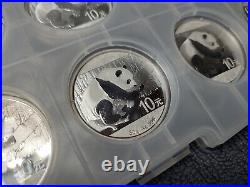 2016 Chinese Silver Panda 15 Count Proof 999 Fine 10 Yuan 30g Coin Set