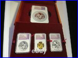 2016 china panda moon festival Gold & Silver Coins Set with ngc pf70 FS Box/coa