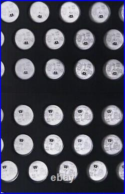 2017 35Th anni gold panda coin issuance silver panda medal set 102gram 34pc COA