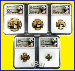 2017 CHINA GOLD PANDA PRESTIGE 6 COINS SET NGC MS 70 FIRST DAY ISSUE mint box