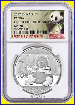 2017 CHINA GOLD PANDA PRESTIGE 6 COINS SET NGC MS 70 FIRST DAY ISSUE mint box