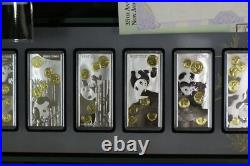 2017 China 7 Piece 50 G Silver Bar 35th Anniversary Panda Commemorative Set NGC