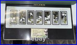 2017 China 7 Piece 50 Gram Bars 35th Panda Set NGC Gem Proof