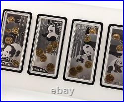 2017 China 7 Piece 50 gram Silver Bar 35th Anniversary Panda Set NGC Gem Proof