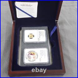 2017 China Golden Pheasant 3-coin set. 2 Silver & 1 Gold coin NGC PF 70 UCAM