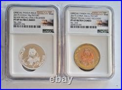 2017 China Panda Piefort Set 39g Silver & Tri-Metal NGC PF69 UC Coin Fair Cameo