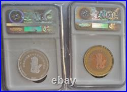 2017 China Panda Piefort Set 39g Silver & Tri-Metal NGC PF69 UC Coin Fair Cameo