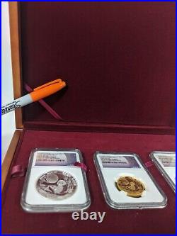 2017 Panda Moon Festival China 3 Piece Set Rare Coins PF70 Cameo One First 500