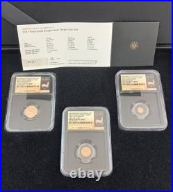 2017 South Africa 3-Coin Gold Krugerrand 50th Anniv. Set PF-70 NGC (COA)