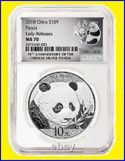 2018 CHINA GOLD PANDA PRESTIGE 6 COIN SET NGC MS 70 FIRST DAY ISSUE coa mint box
